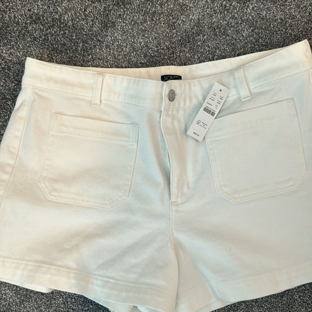 J. Crew  white denim shorts